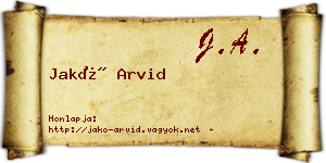 Jakó Arvid névjegykártya